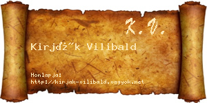 Kirják Vilibald névjegykártya